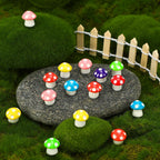 JUNEBRUSHS 120 Pcs Mini Resin Mushroom Colorful Fake Mushrooms Tiny Resin Mushroom Miniature Mushroom Figurines Mushroom Ornaments for Fairy Garden Landscape Crafts Party Favors