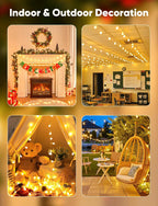 Minetom Globe String Lights, 33 Feet 100 Led Fairy Lights Plug in, 8 Modes with Remote Mini Globe Lights for Indoor Outdoor Bedroom Party Wedding Garden Christmas Tree Decor, Warm White