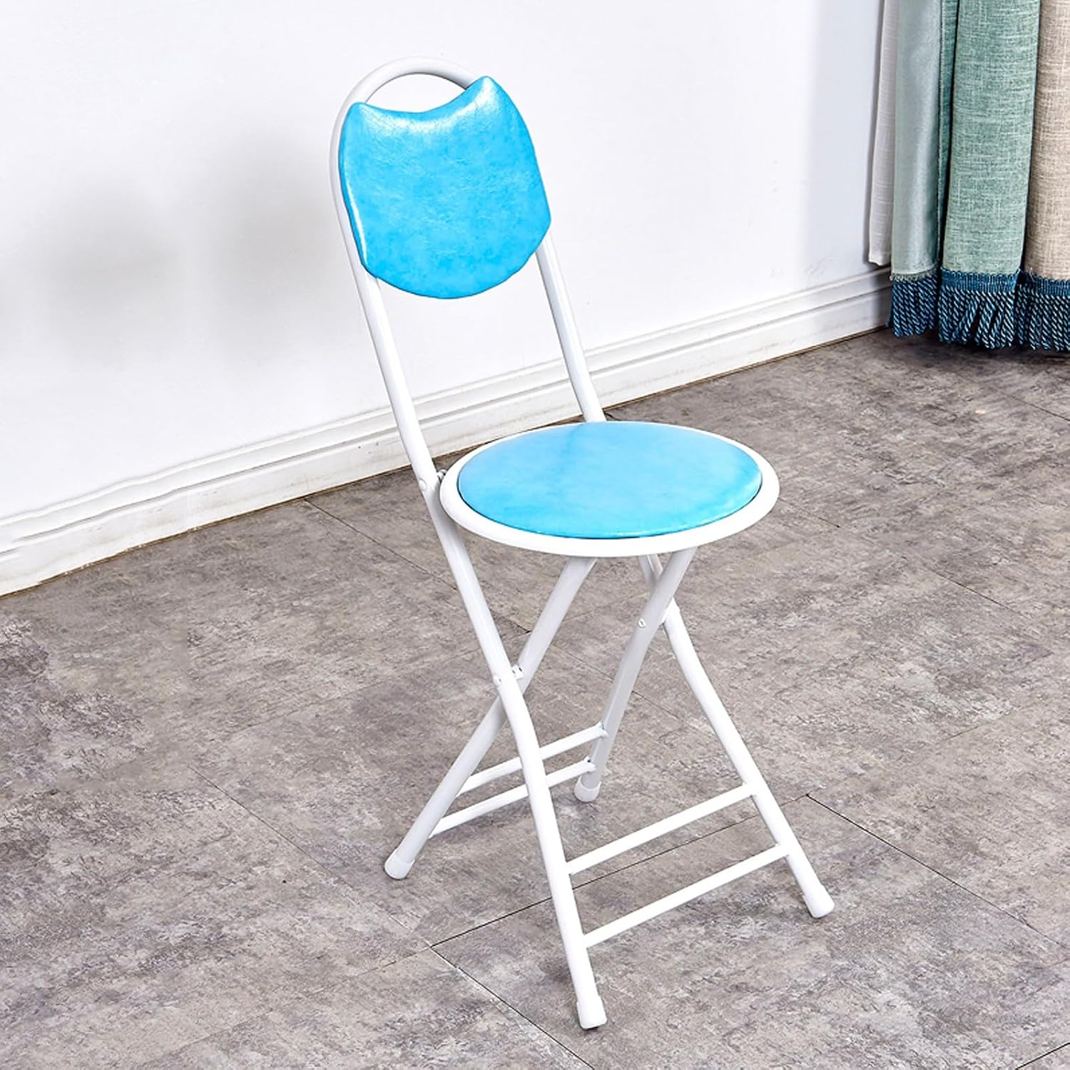 Foldable Stools - Event Folding Chairs - Easy to Move and Store,Medium Hole Design with high backrest,for Office Events Wedding(Green)