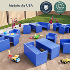 Children's Factory 3-in-1 Cube Chair for Kids, Flexible Seating Classroom Furniture, 1-Pack, Red