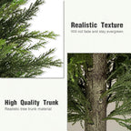 6FT Artificial Cedar Trees Set of 2, Realistic Faux Evergreen Topiary Bushes Plants, Outdoor Potted Fake Cypress Shrubs for Front Porch Garden Home Living Room Decor