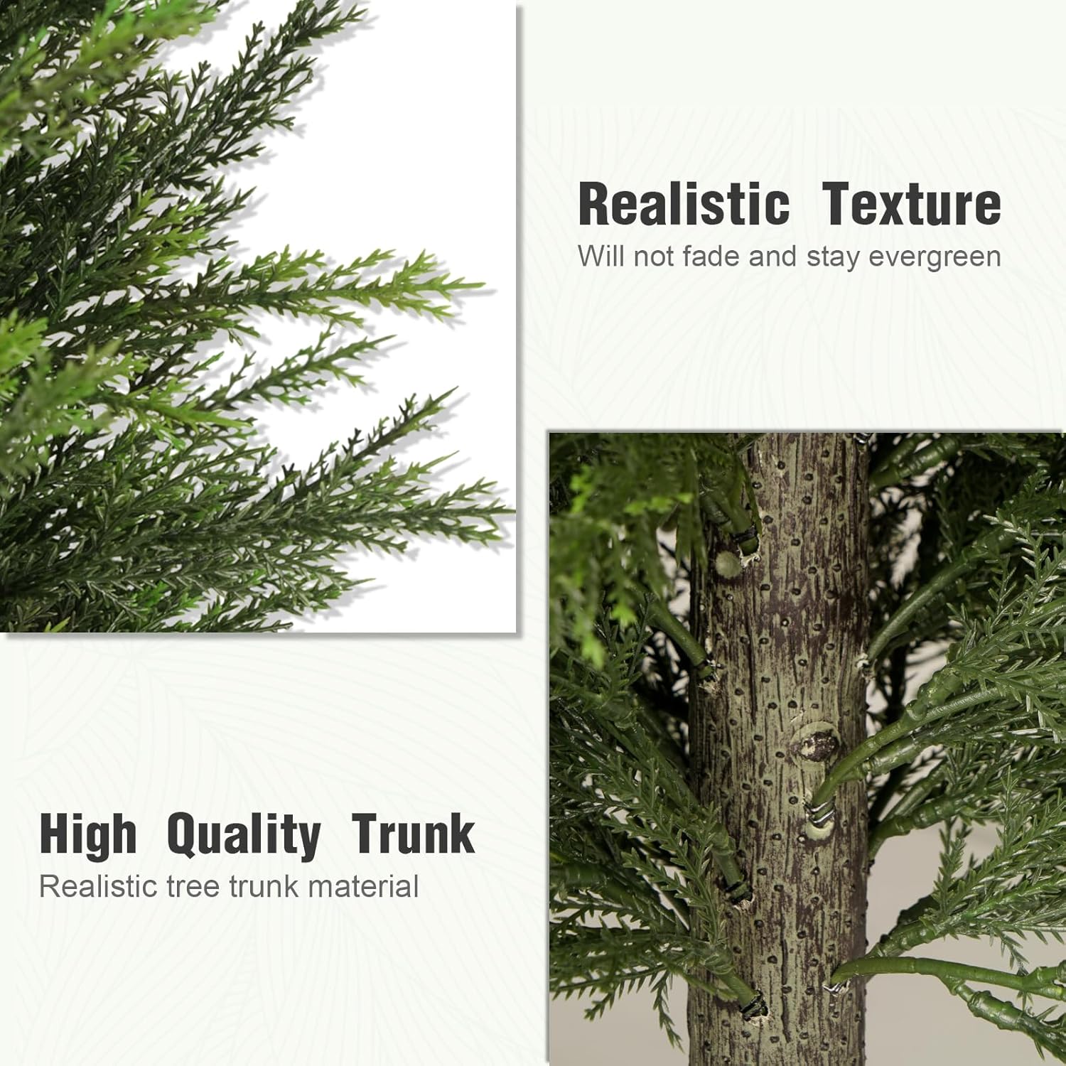 6FT Artificial Cedar Trees Set of 2, Realistic Faux Evergreen Topiary Bushes Plants, Outdoor Potted Fake Cypress Shrubs for Front Porch Garden Home Living Room Decor