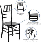 Flash Furniture 2 Pack HERCULES PREMIUM Series Black Resin Stacking Chiavari Chair