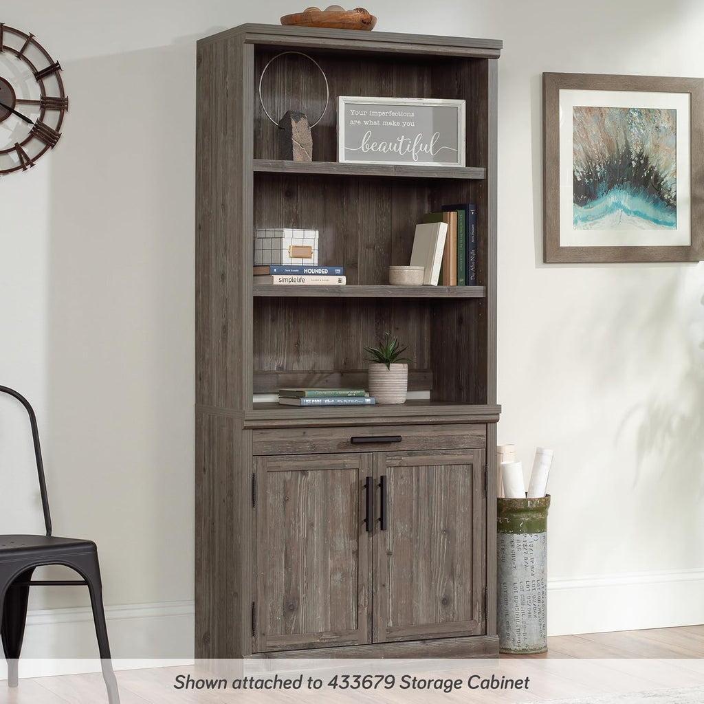 Sauder Aspen Post Commercial Office Hutch, in a Pebble Pine Finish
