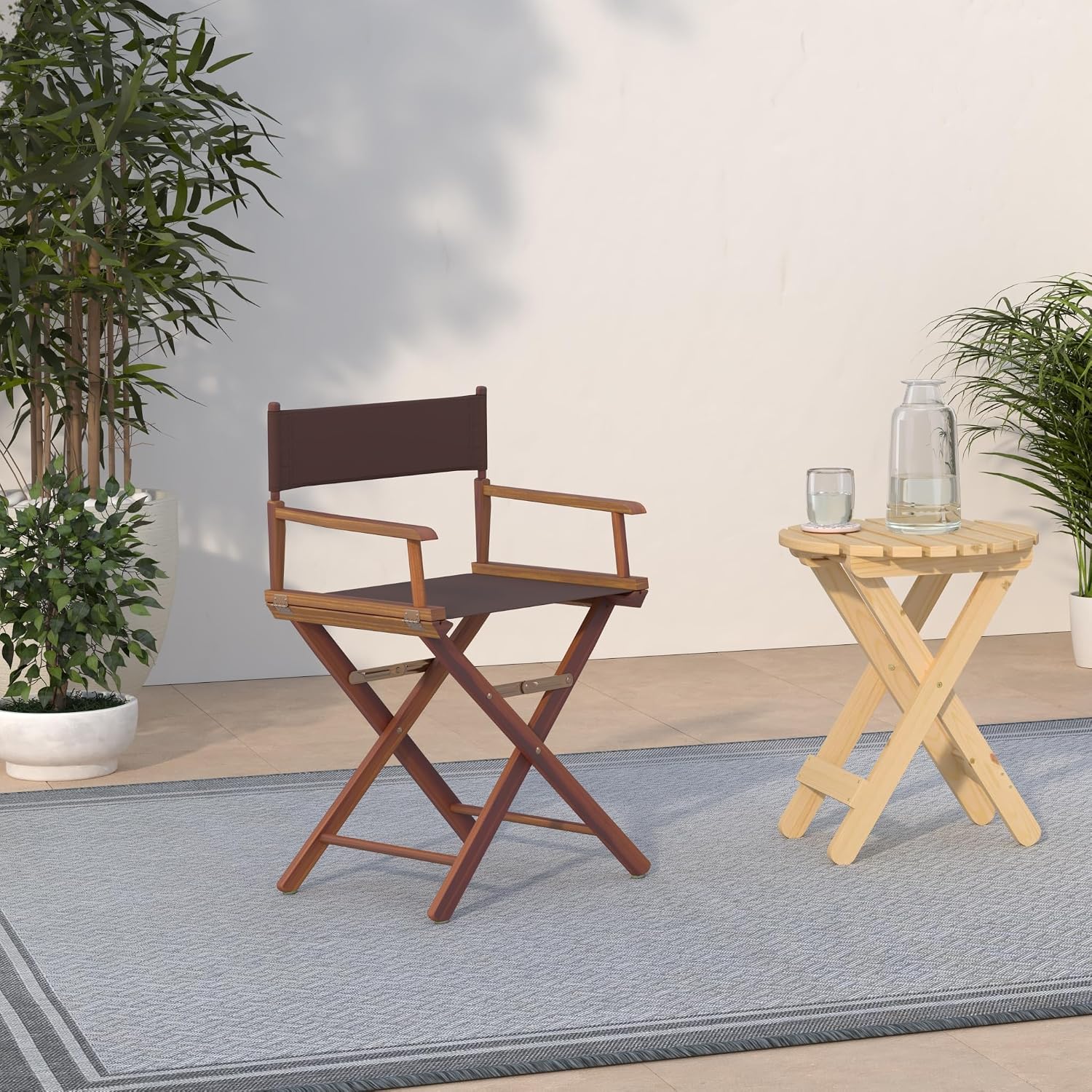 Casual Home 200-55/021-45 Director Chair 18" - Classic Height Honey OakFrame/Brown Canvas