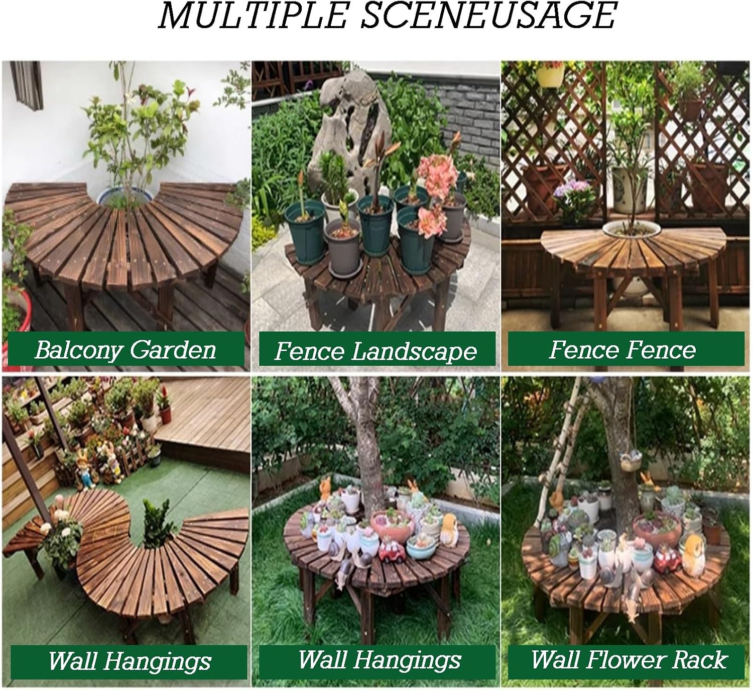 Circular Wooden Patio Wrap Seat Chair,Tree Bench Wrap Around Tree Bench,for Garden,Lawn,Patio,Backyard