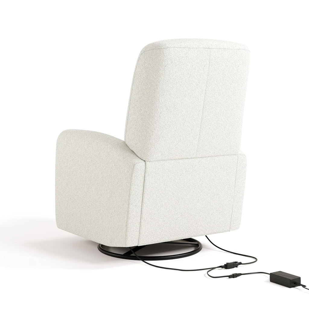 Graco Bellwood Power Recliner Swivel Glider (Ivory Boucle) – Electronic Power Recliner for Nursery, Includes Dual-USB Charging Port for USB-A & USB-C, Glider Rocking Chair with Full Recline