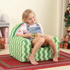 MOMCAYWEX Comfy Cute Toddler Chair, Soft Kids Couch with High Density Foam, Toddler Reading Chair, Green