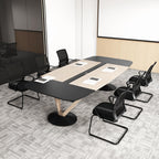 Tangkula Set of 6 Office Guest Chairs with Lumbar Support, Conference Chair with Breathable Mesh Back, Armrests & Sled Base, Reception Chair for Waiting Room, Meeting Room, Black