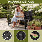 Outdoor Bench, 2-Person Outdoor Benches Weatherproof, 600 lbs Weight Capacity, Low Maintenance, Garden Bench for Patio, Park, Porch, Backyard, Balcony