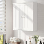 Walsunny Bathroom Medicine Cabinet Wall Mount with 2 Doors and 2 Shelves, Small Bathroom Cabinet Wooden Storage Cabinet Over Toilet Restroom Laundry Room Kitchen, White