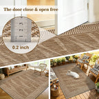 Jute Rug 5x7 Outdoor Patio Rug with Border, Washable Rugs for Living Room, Farmhouse Non Slip Area Rugs with Rubber Backing Indoor Outdoor, Non Shedding Carpet for Bedroom, Courtyard, Light Brown