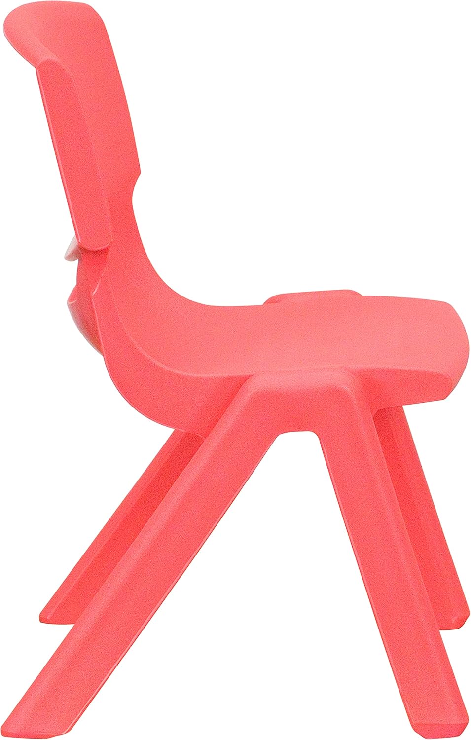 EMMA + OLIVER 4 Pack Red Plastic Stackable School Chair with 10.5" H Seat, Preschool Chair