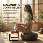 Bamboo Meditation Footrest & Seiza Kneeling Aid – 7" Yoga Support Platform for Leg Relief & Deep Stretching – Ergonomic Zen Prop