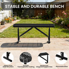 4FT Metal Park Bench for Outside, Heavy-Duty Outdoor Bench with Thermoplastic-Coated, Weatherproof Steel Mesh Bench for Parks, Gardens, Patios, Stores, Black