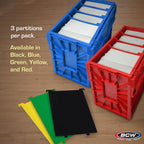 BCW Comic Bin Partitions | Exclusive Organizer for Short and Long Comic Book Bins | Notched, Tabbed, and Structurally Supportive Dividers (Black, 6 Pack)