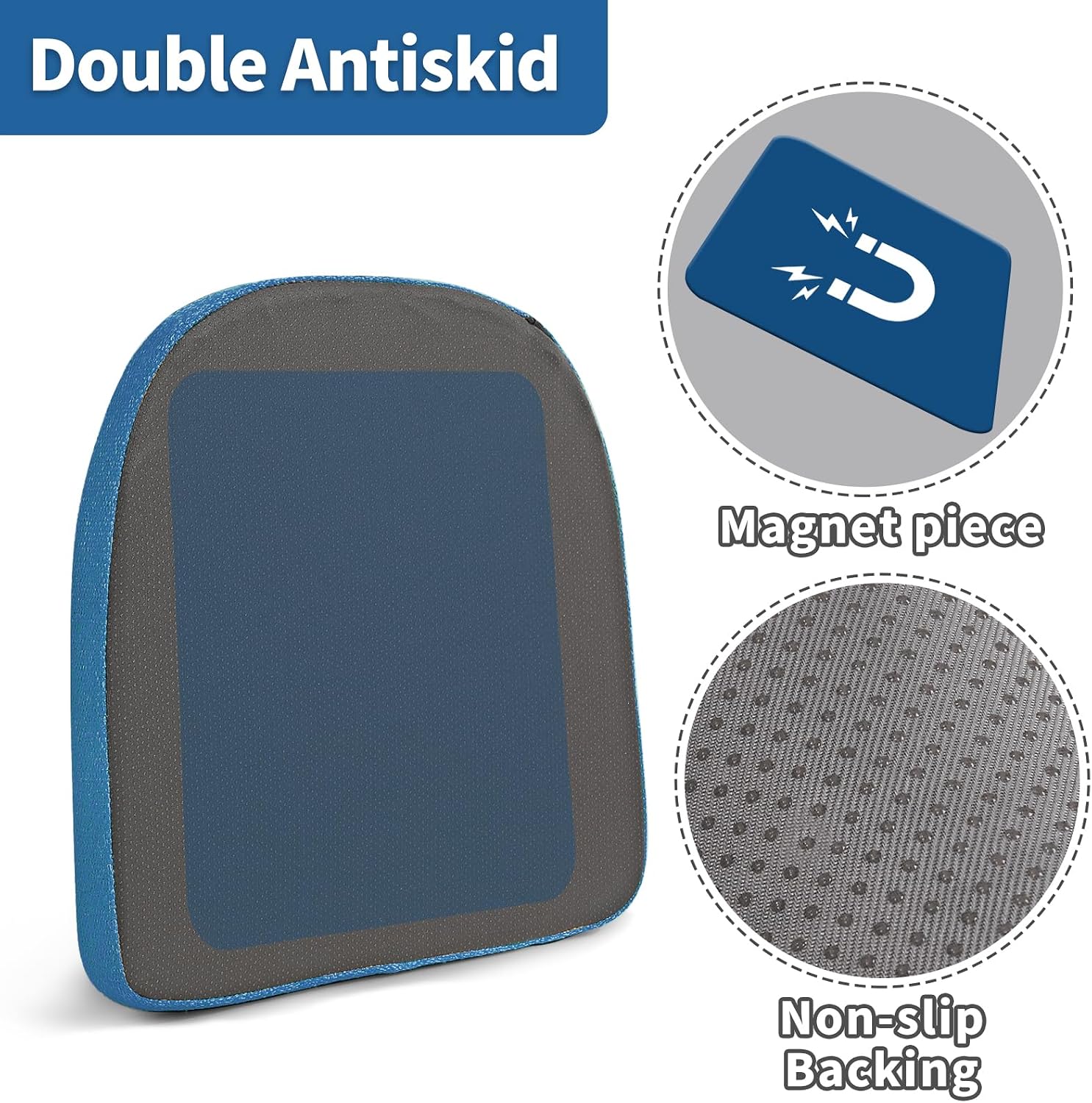 14 Inch Metal Chair Cushions Pads Magnetic Non-Slip Small Seat Cushion,Kitchen Chair Cushions,Bar Stool Cushions with Non-Slip Bottom,1pc(U-Shape,Blue,14x14x1.2in)