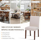 MALOL Upholstered Dining Chairs Set of 4, Fabric Dining Room Chairs, Modern Wooden Dining Chair, Kitchen Side Chairs, Farmhouse Dinner Chair with High Back for Kitchen, Beige