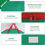 2 Pack Christmas Wreath Storage Container Bag 24", Card Slot Durable Handles and Double Zipper Storage Containers and to Protect Artificial Garland - Green