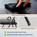 Simple Deluxe 2 Pack Foldable Padded Folding Chairs, Leather Cushion Seat & Sturdy Metal Frame, Portable Commercial Event Chair for Indoor Outdoor Home Office Parties, Black