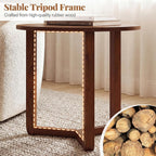 Giantex Round Nesting Coffee Table Set of 2, Wood Nesting End Tables with Thickened Top & Solid Rubber Wood Legs, Farmhouse Sofa Side Table for Small Spaces Living Room Bedroom (Walnut)