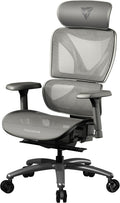 ThunderX3 XTC Ergonomic Office Chair, for Adults Gaming Chair, High Back Desk Chair, Synchronous Tilt, Self-Adjusting Lumbar Support and Backrest, Adjustable Headrest, Breathable Mesh, Grey