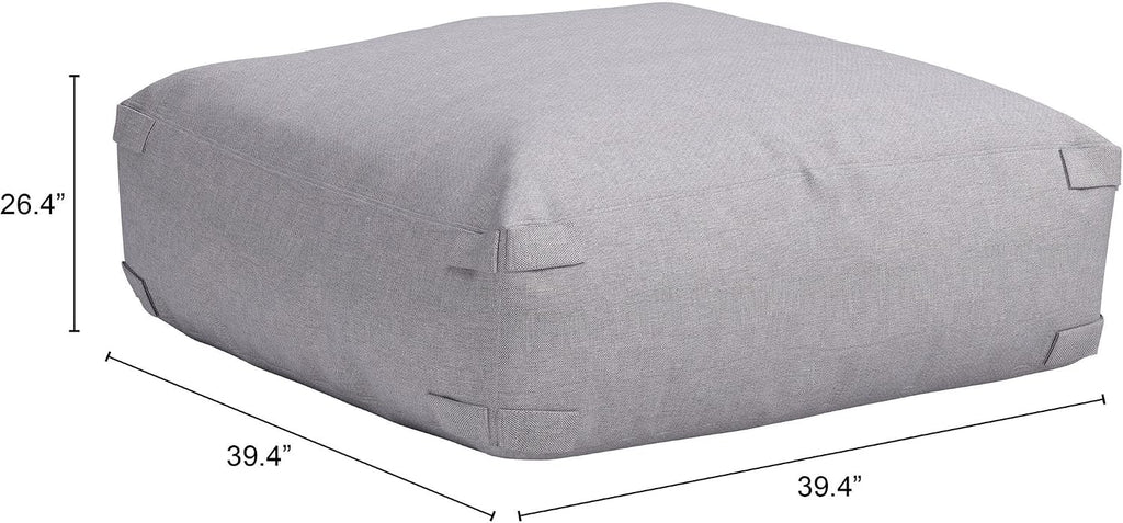 Zuo Luanda Outdoor Collection Ottoman Gray