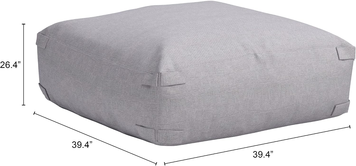 Zuo Luanda Outdoor Collection Ottoman Gray