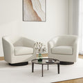 Swivel Barrel Accent Chair, Modern Round Chenille Fabric Arm Chair for Living Room, Bedroom, Comfy Club Reading Chairs for Adults