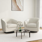 Swivel Barrel Accent Chair, Modern Round Chenille Fabric Arm Chair for Living Room, Bedroom, Comfy Club Reading Chairs for Adults