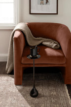 Kate and Laurel Hersi Decorative Modern Pedestal Drink Table, 7 x 7 x 20, Dark Brown, Cast Aluminum Mini Table with Teardrop Base for Use as Small Plant Stand or Living Room Martini Table
