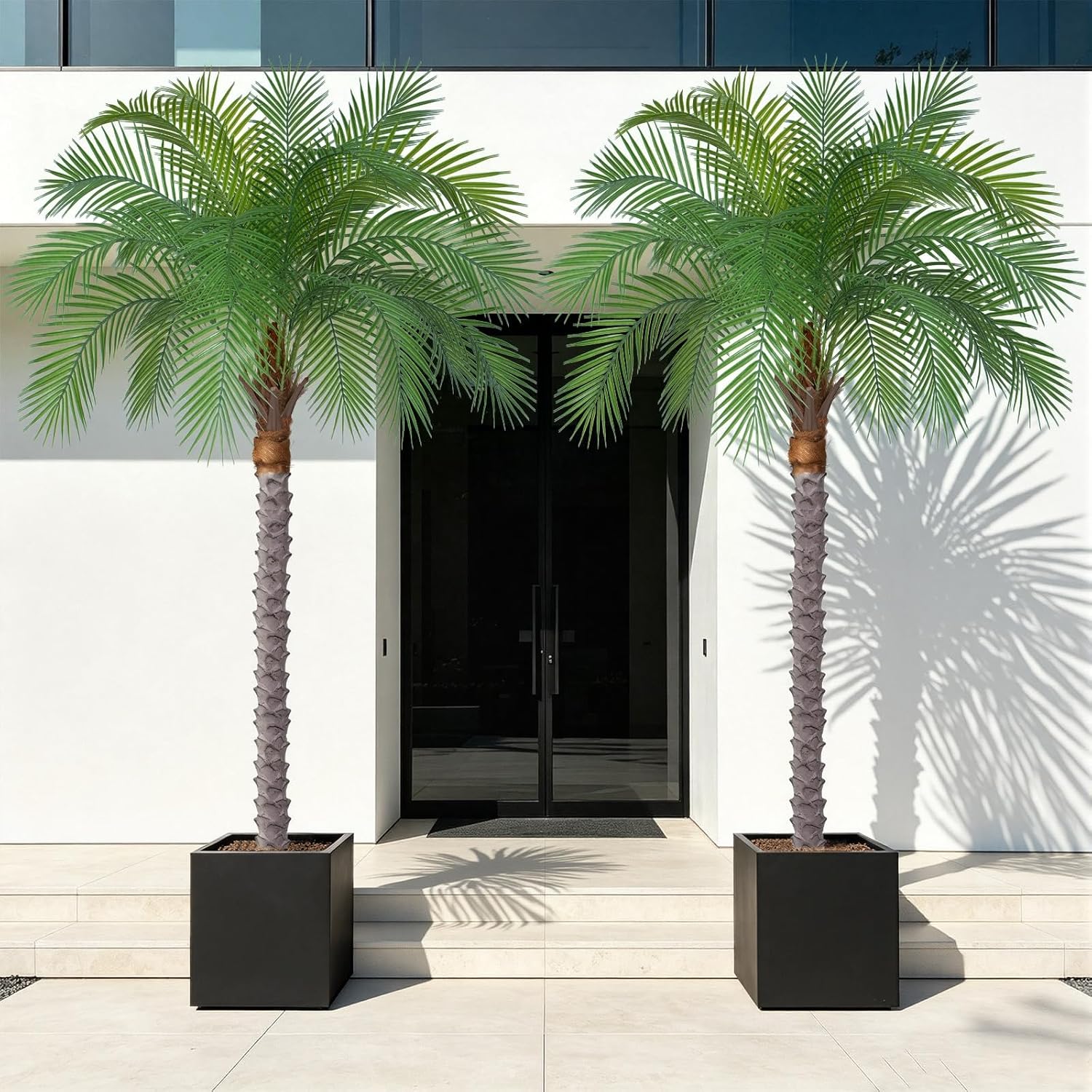 6ft Artificial Phoenix Palm Tree, Faux Coconut Silk Tropical Fake Palm Plant for Indoor Outdoor Home Office Patio Bathroom Pool Coastal Decor(Set of 2)