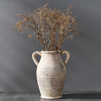 Emotionally Grounded Vase, Vaseking Large Ceramic Rustic Vase with 2 Handles, 9.8 inch Minimalist Decorative Farmhouse Tall Vases for Home Decor, Living Room, Enterway, Wedding, Fired Terra Clay