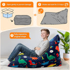 Lukeight Dinosaur Bean Bag Chair for Kids Teens Adults, Memory Foam Bean Bag Sofa with Removable Cover, Cozy Beanbag Chair for Living Room, Lazy Sofa for Gaming and Reading, X-Large
