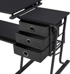 Yaheetech Drafting Table for Adults/Artists, Drawing Desk, Tabletop Adjustable Art/Craft Desk with Stool and 3 Slide Drawers, Sketching Painting Artwork Station for Art Studio Home Office School