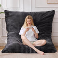 Bean Bag Chair, Giant Bean Bag Chair, 4 in 1 Convertible Beanbag Chairs for Adults with Removable Cover, Memory Foam Floor Cushions, Living Room, Bedroom, Dark Grey