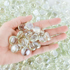 Clear Flat Glass Marbles Vase Filler Beads (5lb, 500 Stones) | Glass Pebbles, Mancala Gems