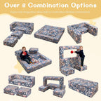 Cvortll Modular Kids Play Couch, Glow in Dark Kids Sofa, Child Sectional Sofa, Toddler Play Couch Fold Out Kid Sofa for Playroom & Bedroom Furniture for Boys Girls, Ball