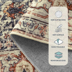 Lahome Oriental Kitchen Runners for Hallways, 2.5x10 Washable Runner Rug Non Slip, Soft Hallway Rug Distressed Ultra-Thin Long Carpet for Bathroom Entryway ‎Bedroom Eleanor, Peach/Orange
