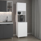 21.4" D*19.7W*78.7" H Corner Freestanding Kitchen Pantry with Dawer, 3 Shelves, Single Door, Rectangular Storage Cabinet, Modern Minimalist, for Living Room, Dining Room, White