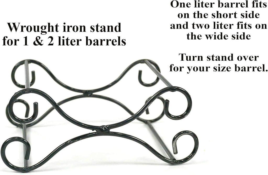 THOUSAND OAKS BARREL Wrought Iron Cradle Stand for 1 Liter & 2 Liter Oak Aging Barrel - Mini Bourbon and Wine Metal Rack Holder Base