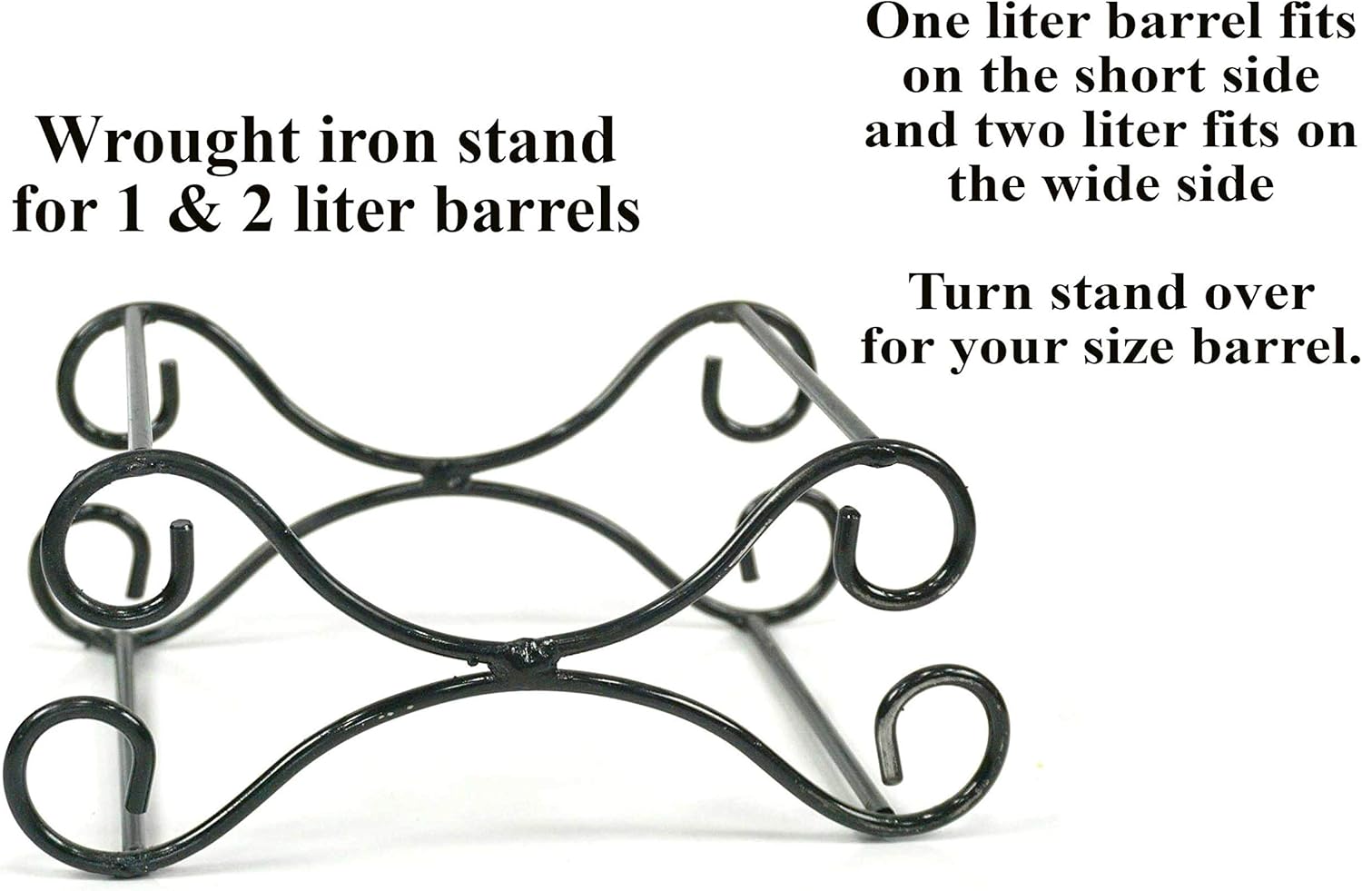 THOUSAND OAKS BARREL Wrought Iron Cradle Stand for 1 Liter & 2 Liter Oak Aging Barrel - Mini Bourbon and Wine Metal Rack Holder Base