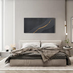 NANKAI Art Hand Painted Black and Gold Texture Minimalist Oil Painting 24x48 inch Home wall Deco Art Painting