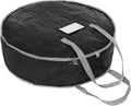 Wreath Storage Bag By Propik 30" - Garland Holiday Container Tear Resistant Material - Easy Storage Featuring Heavy Duty Handles And Transparent Card Slot 30” X 30” X 8” (Black)