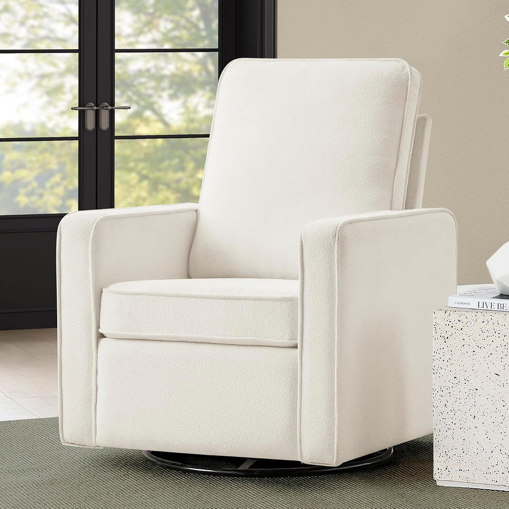 Delta Children Luna Nursery Swivel Glider - Greenguard Gold Certified and Oeko-TEX Standard 100 Fabric, Oatmeal