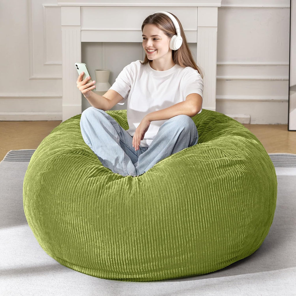 3FT Bean Bag Chairs Teardrop Bean Bag Chair for Adults Beanbag Chair with Memory Foam Filled Machine Washable Cover for Living Room, Bedroom