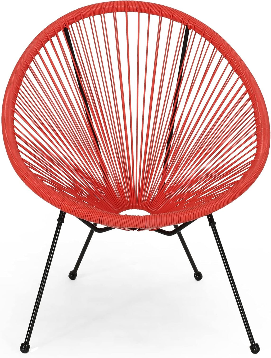 Dancongtea Set of 2 Outdoor Wicker Chairs, PE Rattan Armchair with Steel Frame, Modern Woven Basket Chair for Patio Balcony Garden, Orange
