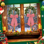 2 Pack Wreath Sash for Front Door Boxwood Wreath Sash Garland Front Door Porch Decor(White and Red Plaid)