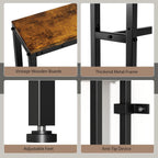 70" Narrow Console Sofa Table with Power Outlets & 2 USB Ports, L Shaped Behind Couch Table Skinny, 3 Assembly Options Entryway Tables with Charging Station for Living Room, Hallway, Brown, 70IN