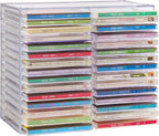 STORi Stackable Clear Plastic CD Organizer with Rubber Feet | Rectangular Jewel Cases Holder Perfect for Theatre Room | Holds up to 30 CD Cases | Made in USA